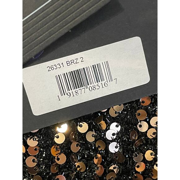 Mac Duggal Size 2 NEW Bronze Cowl Back Boat Neck Sequined Formal Gown 26331 - Picture 5 of 9